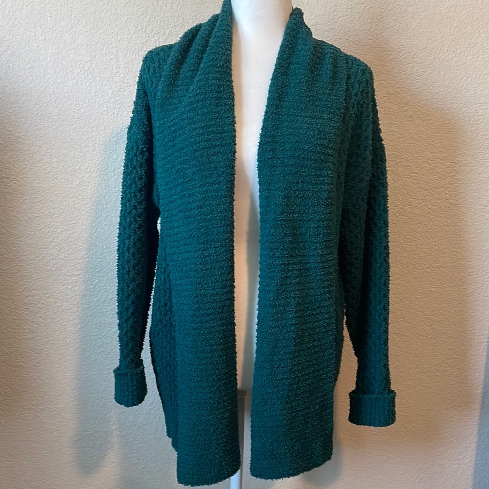 Knox Rose Green Cardigan with Shawl Collar and Textured Knit